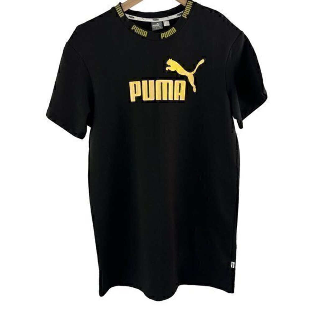 Puma Men's Short Sleeve T Shirt Tee Black Yellow Size‎ Smaill
